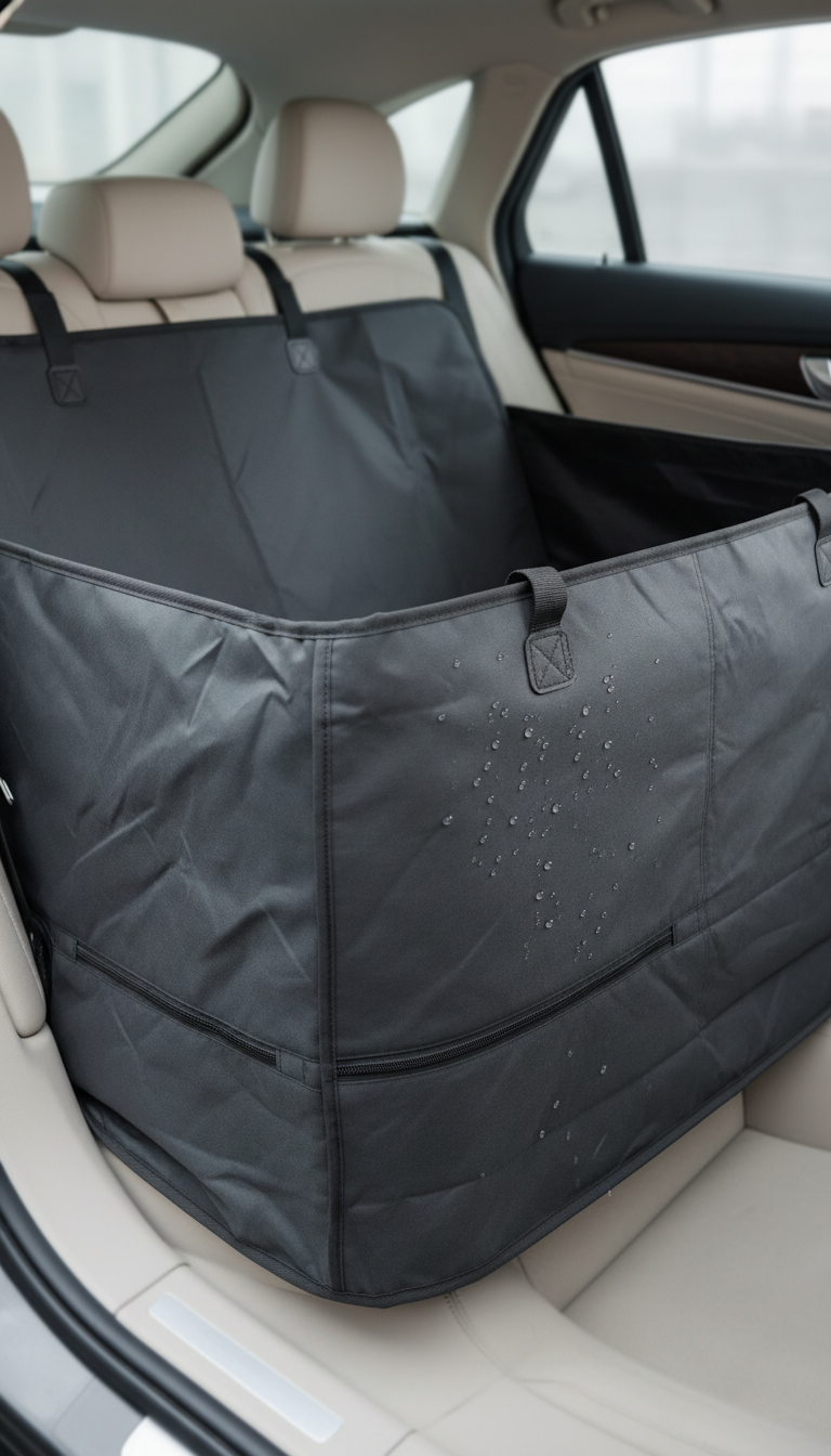 Waterproof Dog Car Seat Cover, front view on neutral background