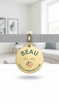 Round Gold Metal Pet ID Tag
