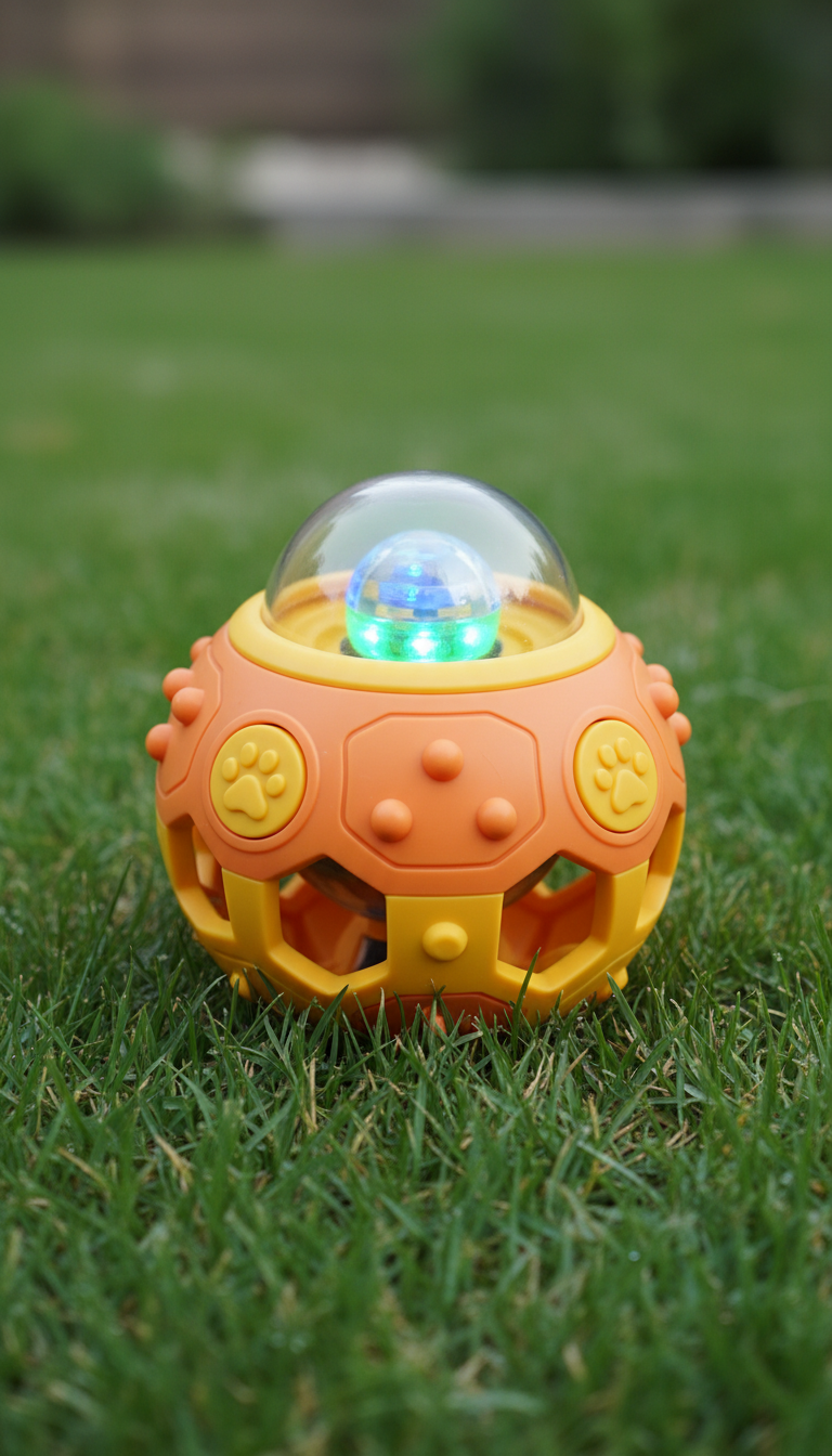 Interactive Dog Ball, front view on neutral background