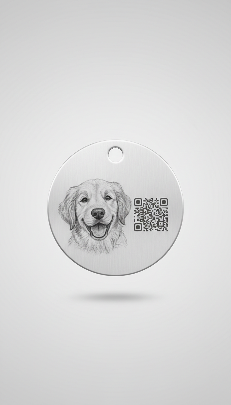 Modern Scannable Pet ID Tag