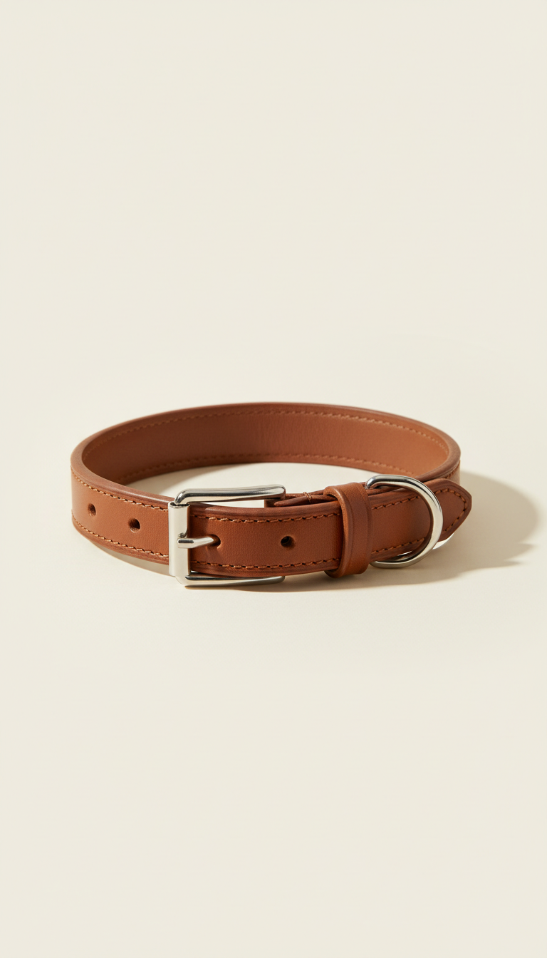 Elegant Buckle Leather Dog Collar