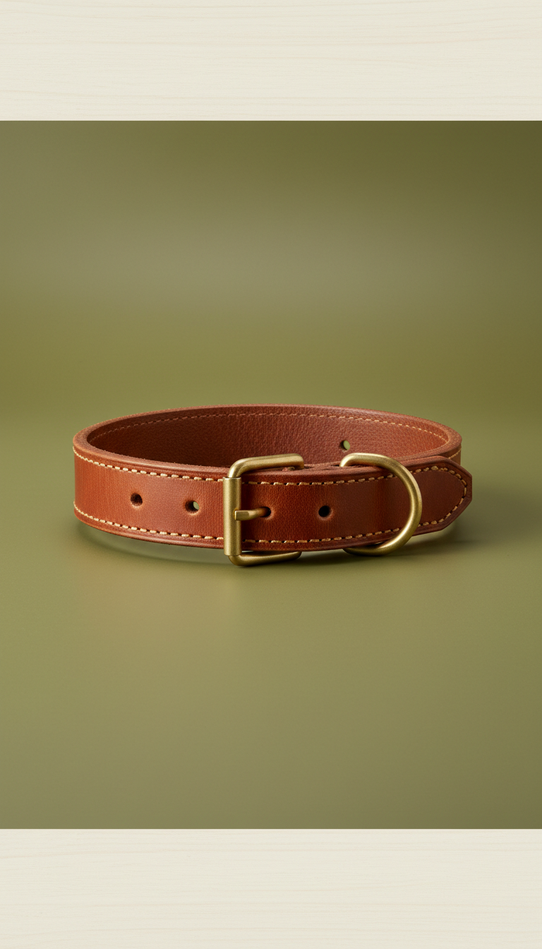 Classic Saddle Leather Dog Collar