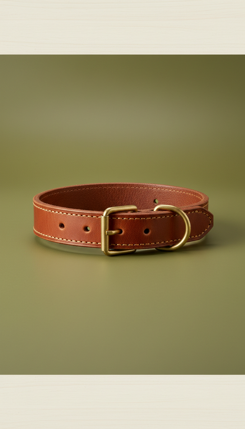 Classic Saddle Leather Dog Collar