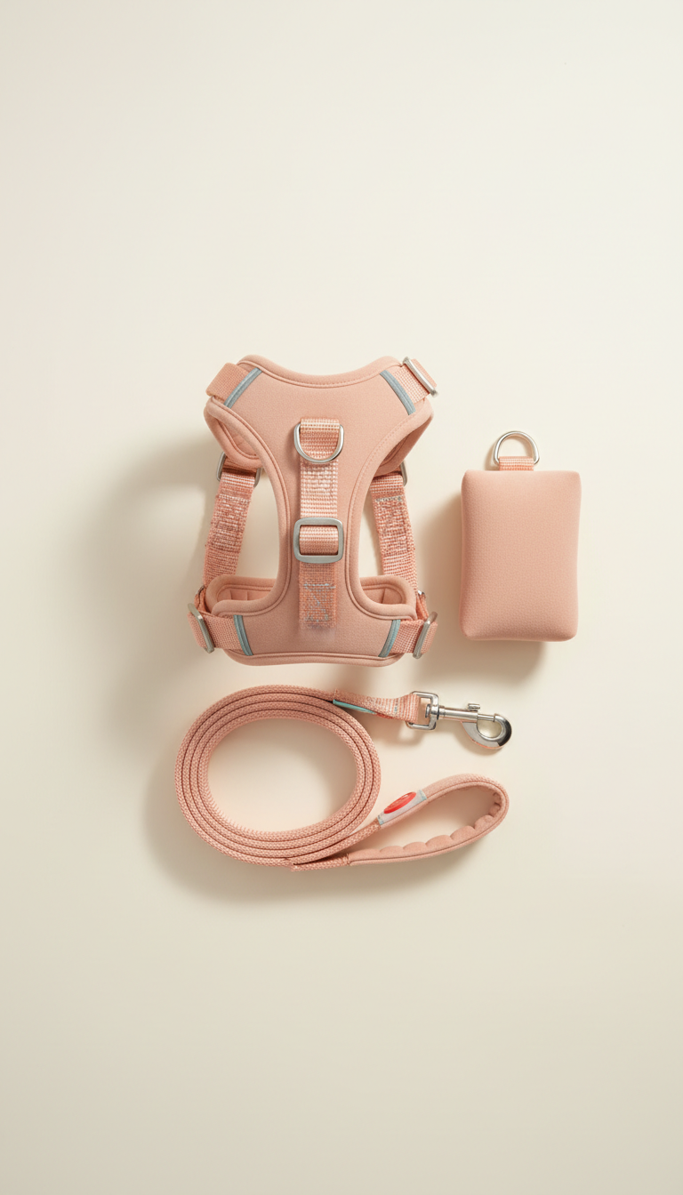 Blush Peach Neoprene Harness Set
