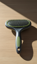 Ergonomic Pet Brush with Olive Green Accents